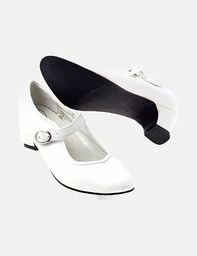 Flamenco Zapato blanco tacón
