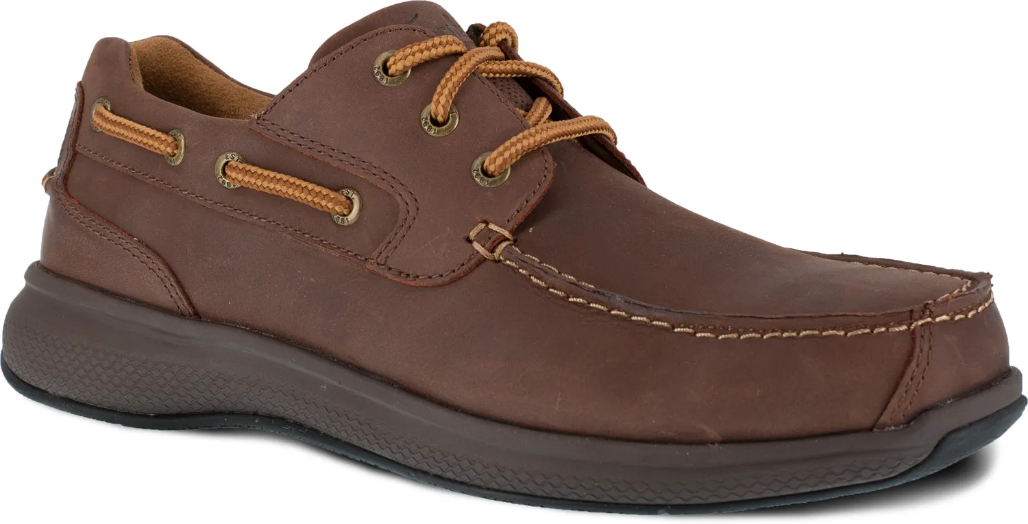 FLORSHEIM Zapato de trabajo estilo bote, con disipaciÝn de estßtica (SD) y puntera de acero, color marrÝn, Florsheim Bayside, pa