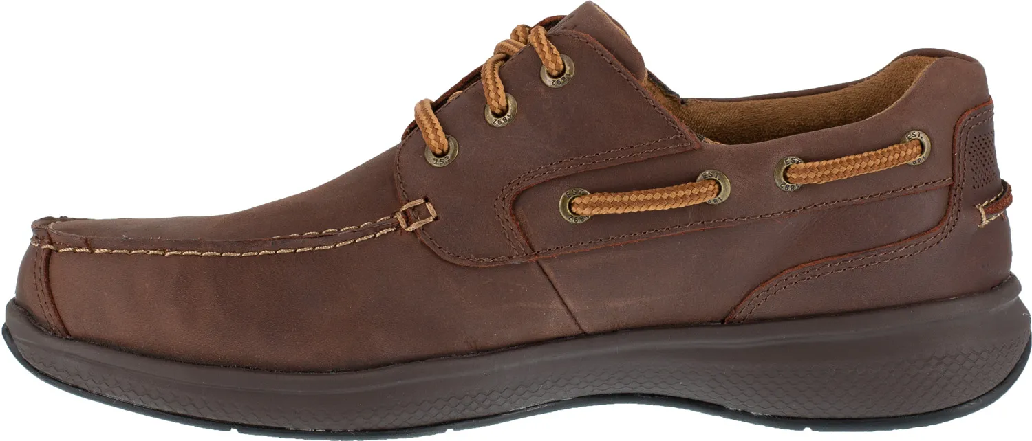 FLORSHEIM Zapato de trabajo estilo bote, con disipaciÝn de estßtica (SD) y puntera de acero, color marrÝn, Florsheim Bayside, pa