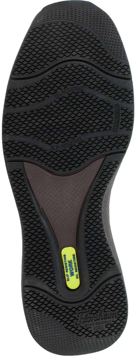 FLORSHEIM Zapato de trabajo estilo bote, con disipaciÝn de estßtica (SD) y puntera de acero, color marrÝn, Florsheim Bayside, pa