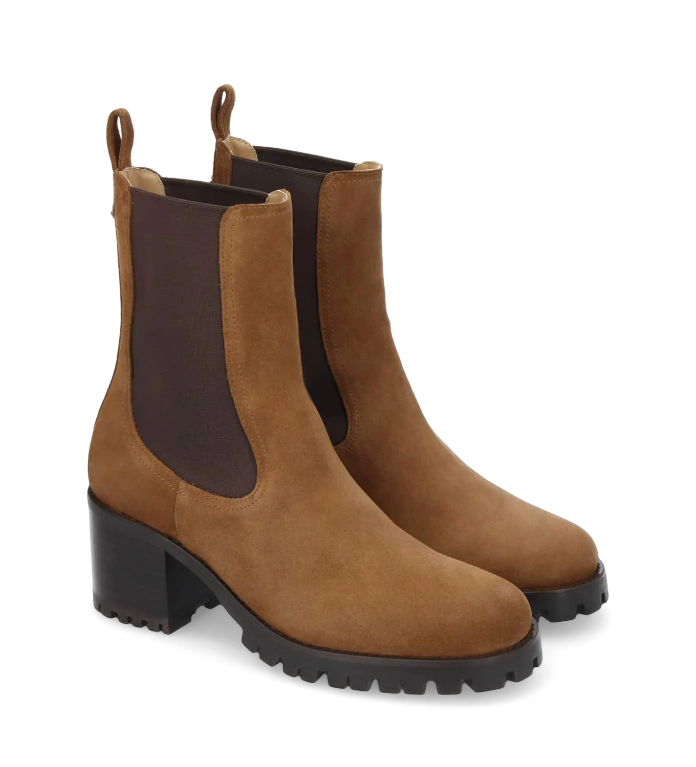 FREE LANCE JADE 45  BOTINES DE CUERO CON SUELAS DENTADAS EN MARRON