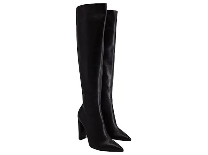 Gianvito Rossi Kerolyn 85 Botas Altas en Piel Negra Negro 