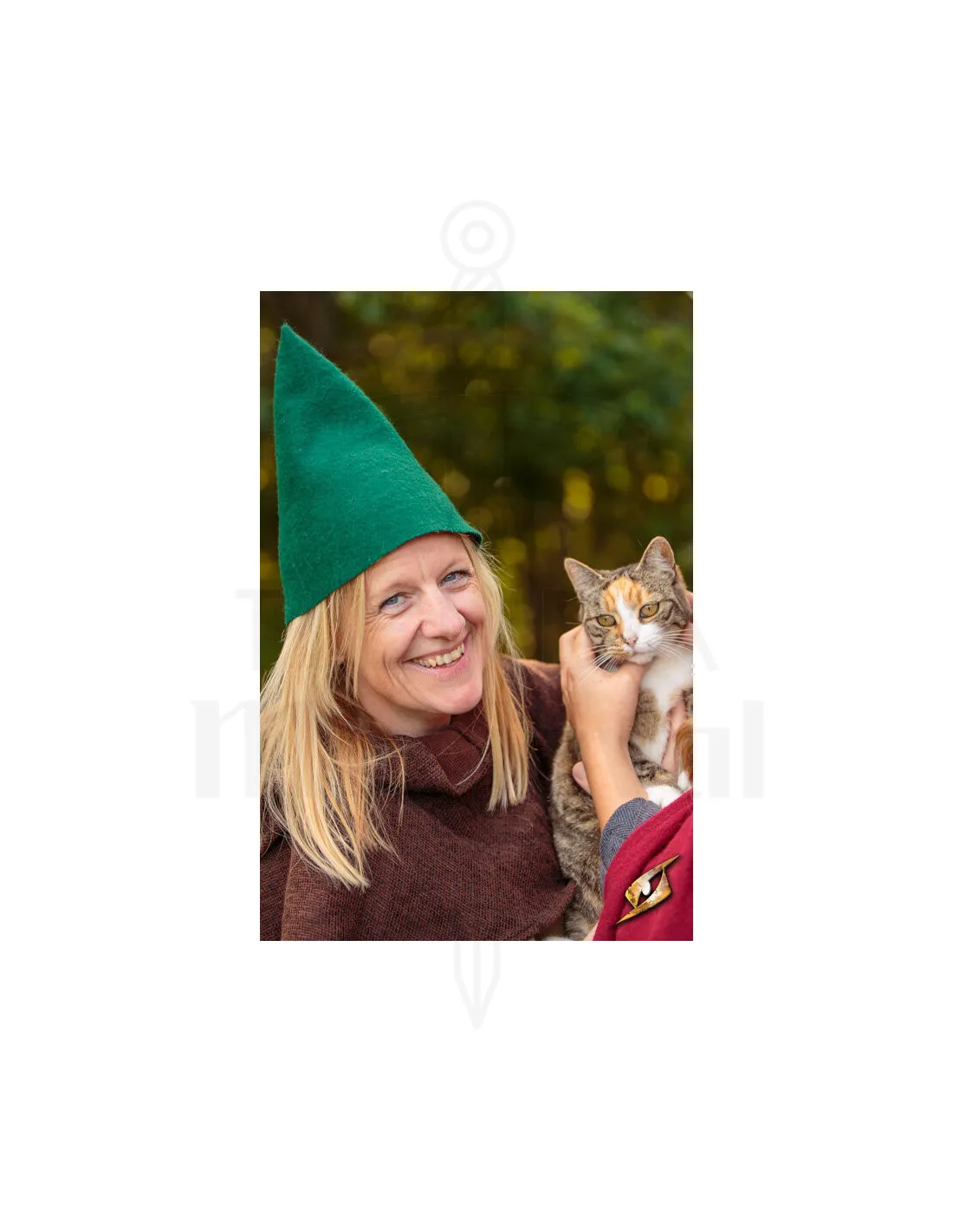 Gorro de Gnomo fantasía, lana verde