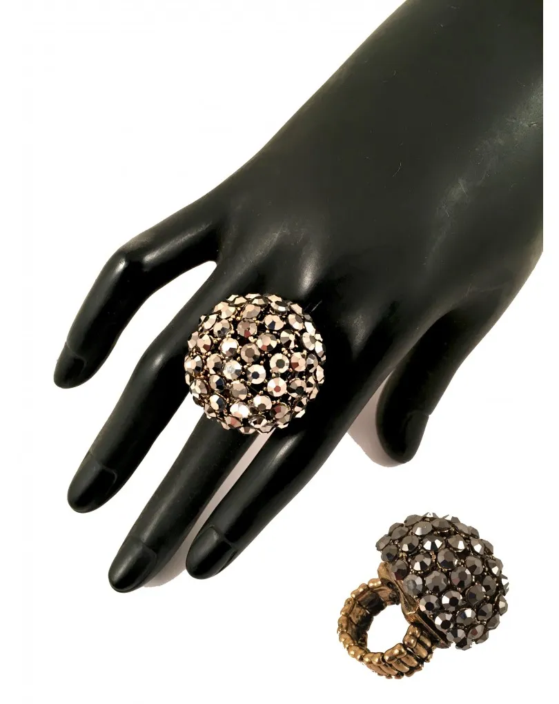 GRANDES ANILLOS DE BISUTERIA DE CRISTAL

