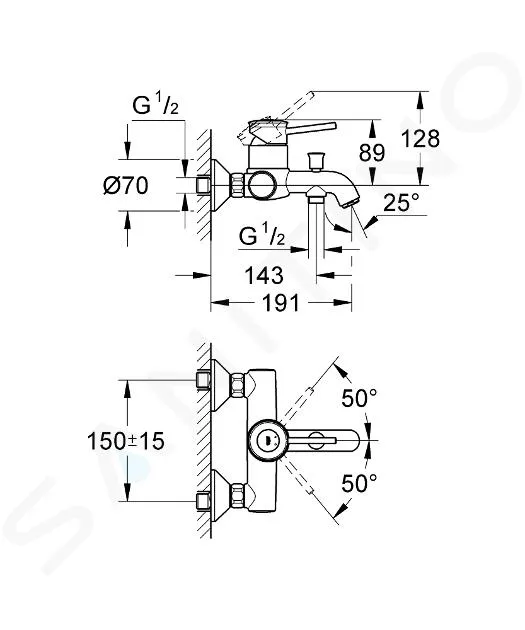 GROHE BAUCLASSIC  GRIFO DE BA?ERA, CROMO 32865000