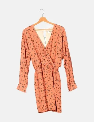 Hoss Intropia Vestido seda rosa print floral