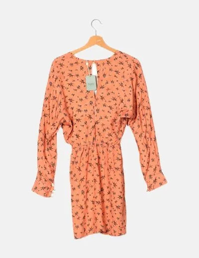 Hoss Intropia Vestido seda rosa print floral