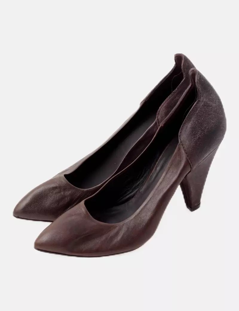 Hoss Intropia Zapato marrón combinado tacón