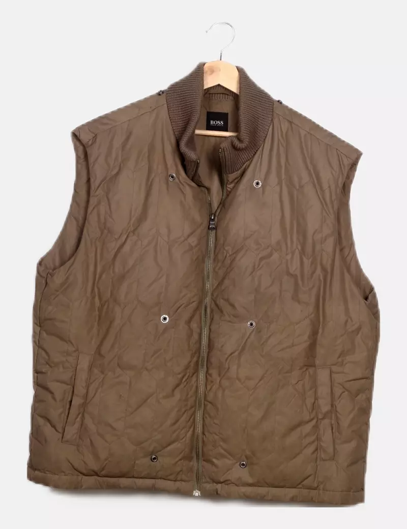 Hugo Boss Chaleco verde acolchado