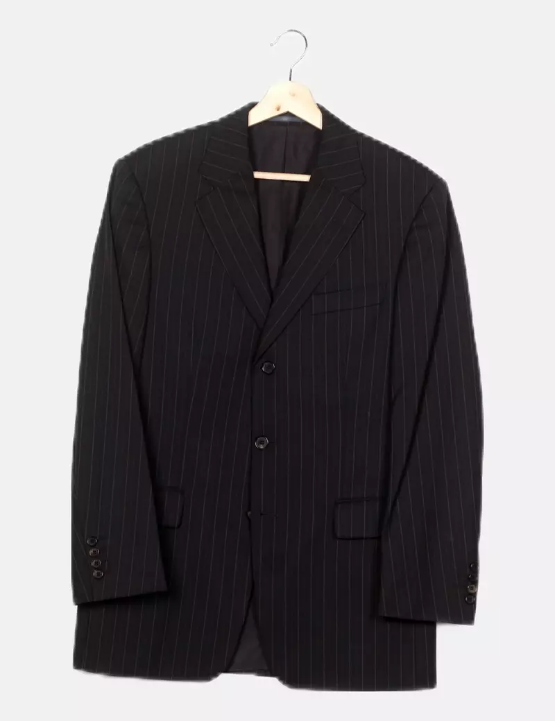 Hugo Boss Conjunto chaqueta pantalón negro rayas