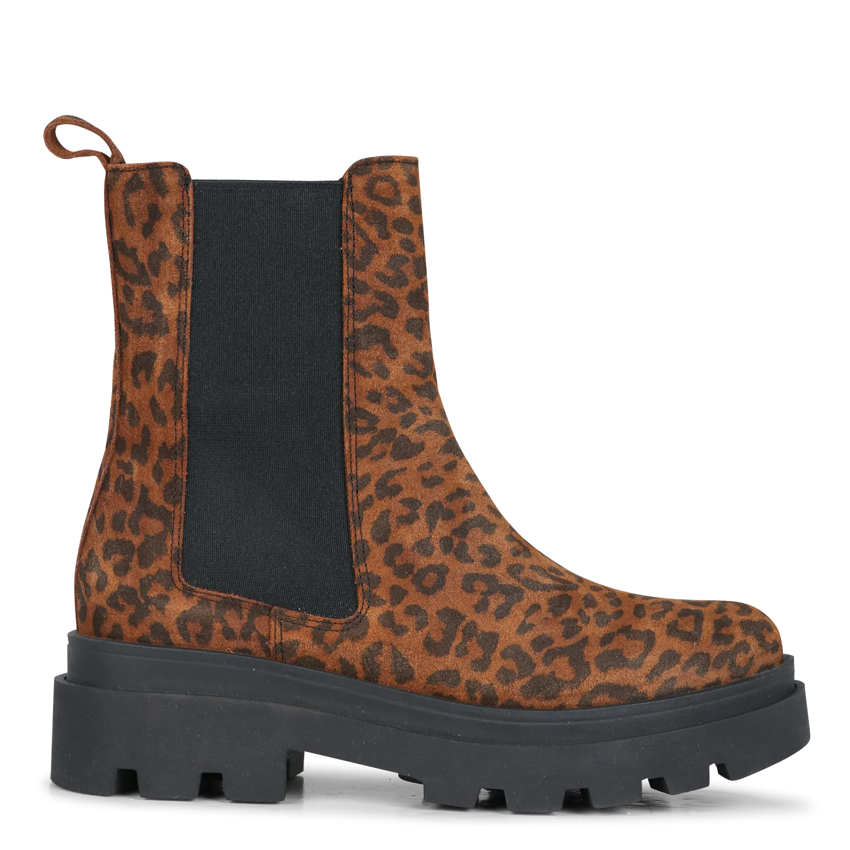 I CODE Botines de cuero de gamuza estampado en marron
