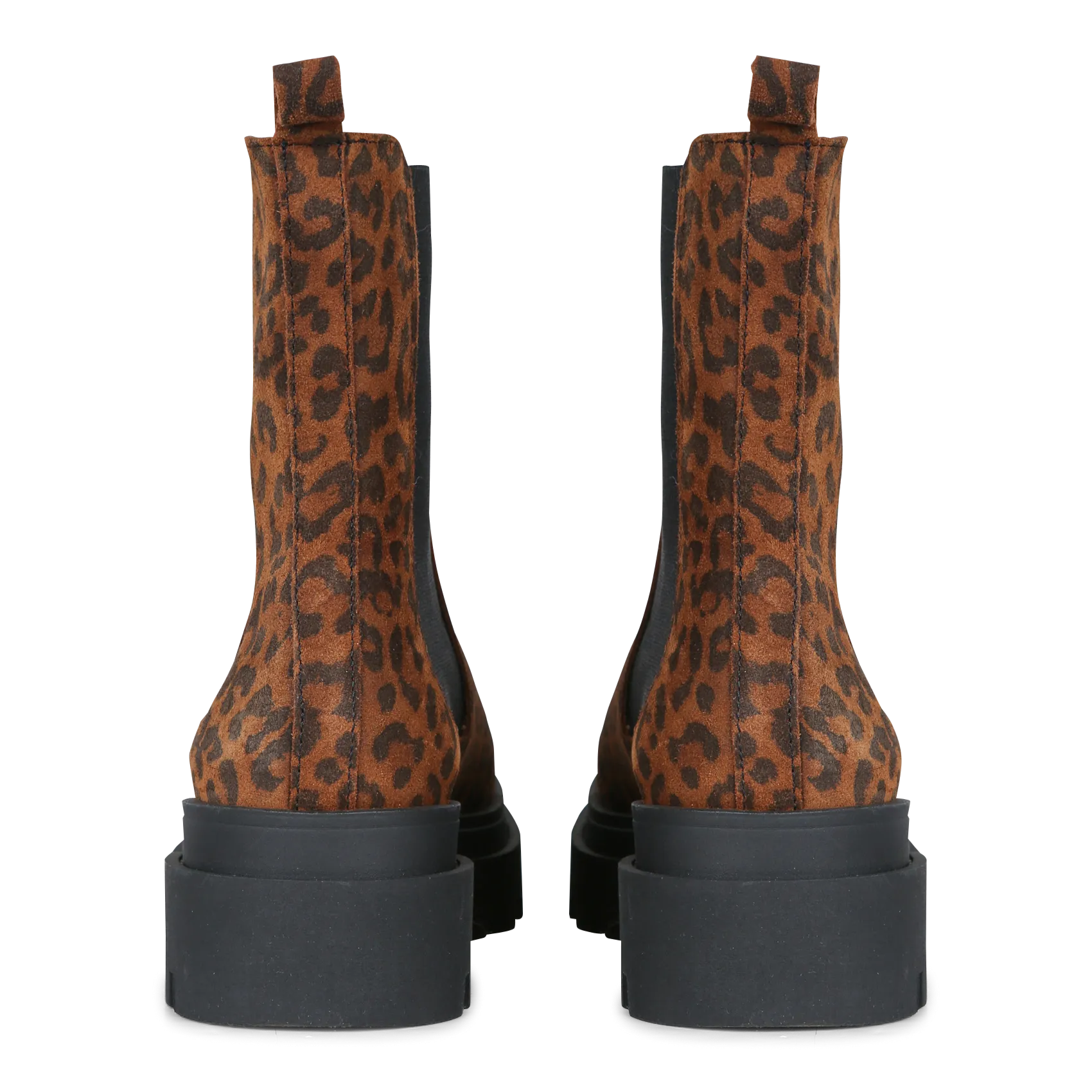 I CODE Botines de cuero de gamuza estampado en marron
