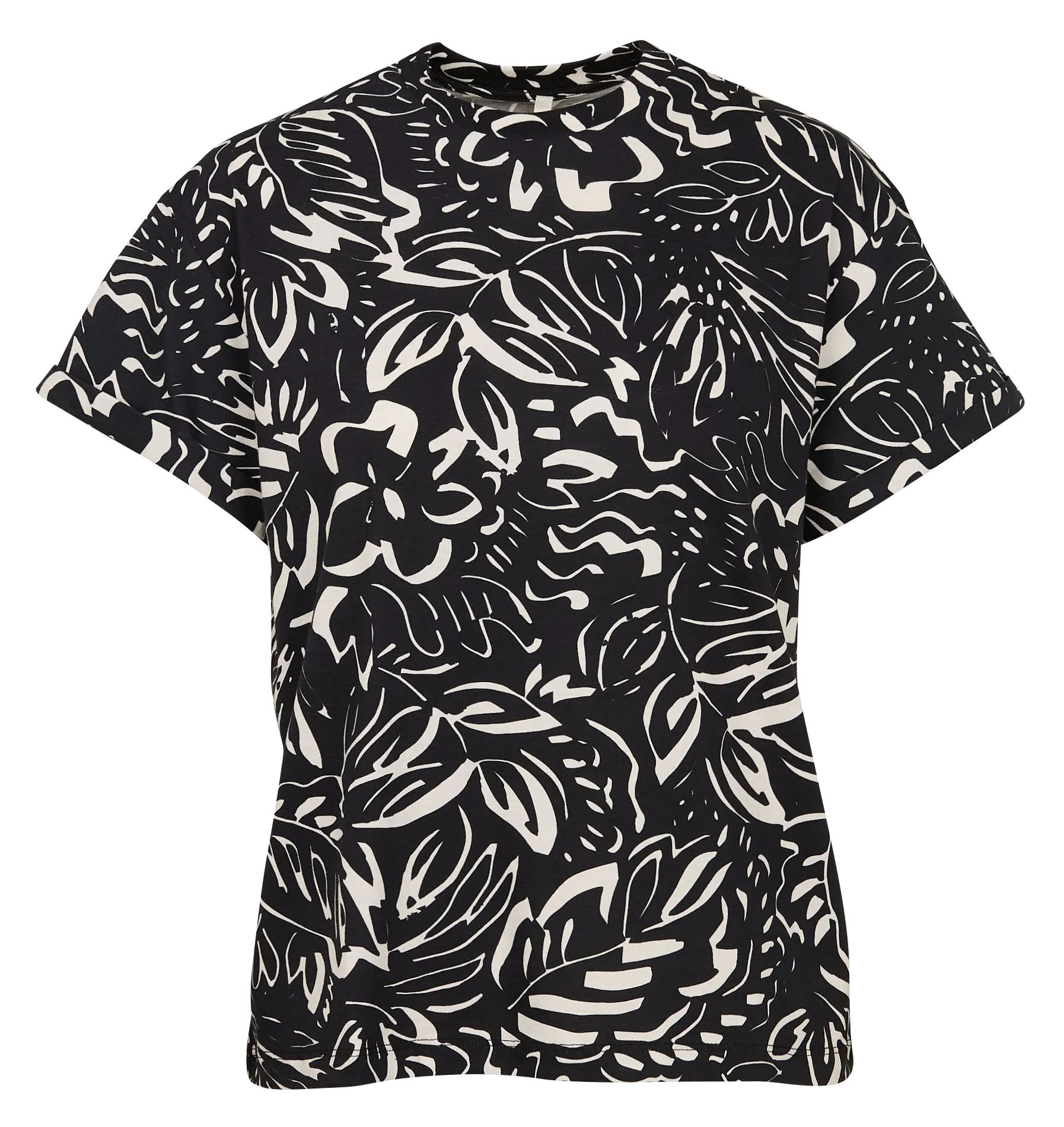 I CODE Camiseta de algodón estampada de manga corta en negro