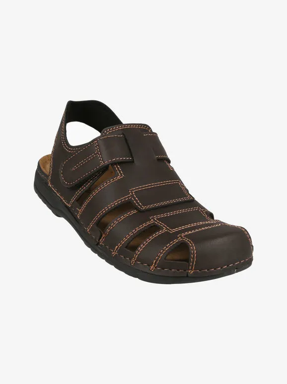 Inblu Sandalias de hombre con puntera cerrada y tira de velcro.