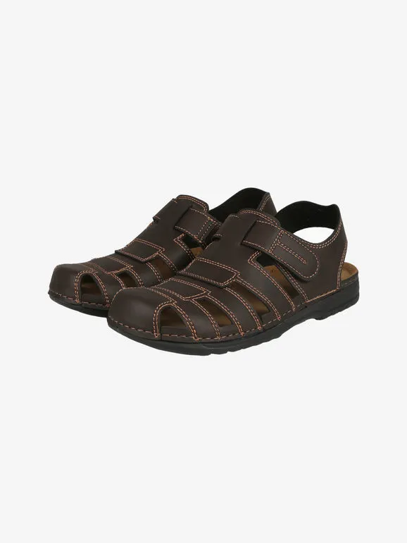Inblu Sandalias de hombre con puntera cerrada y tira de velcro.