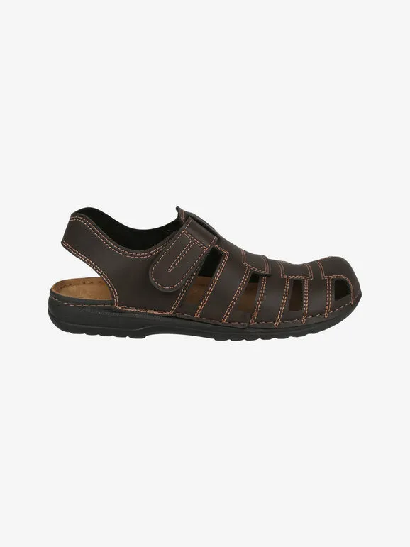 Inblu Sandalias de hombre con puntera cerrada y tira de velcro.