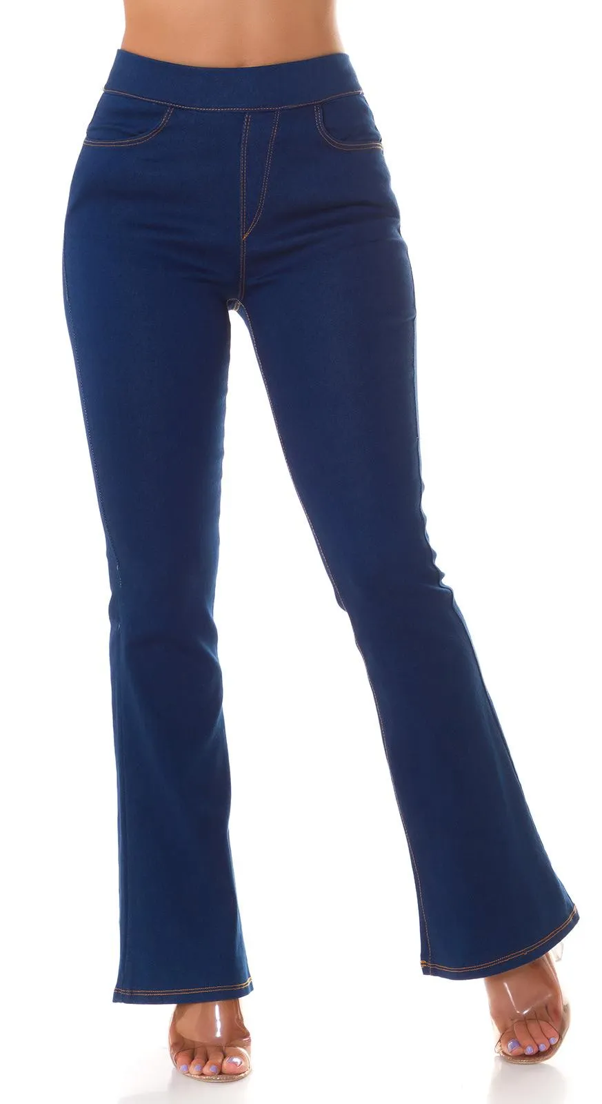 Jean acampanado de cintura alta azul 