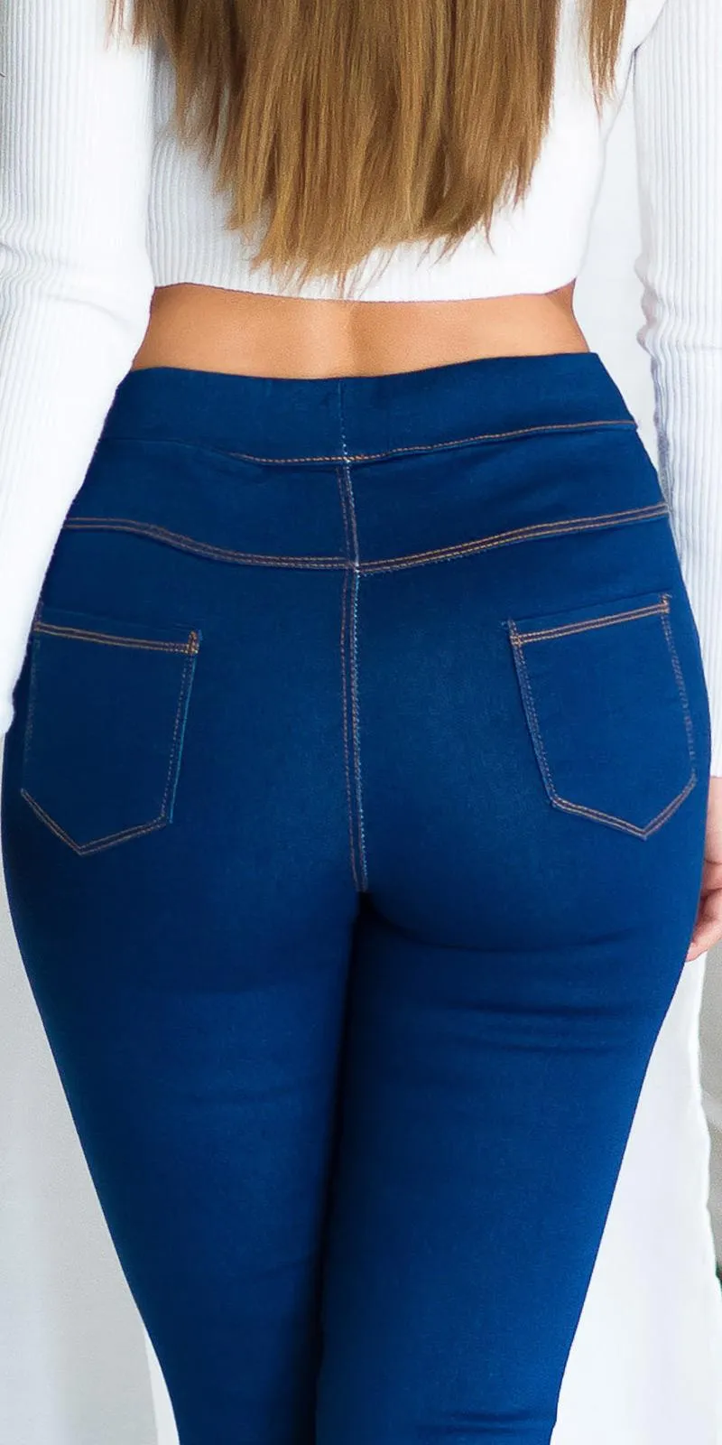 Jean acampanado de cintura alta azul 