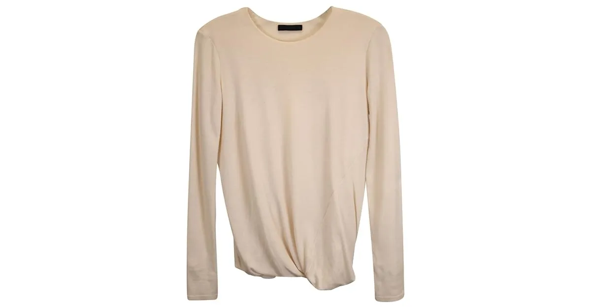 Jersey drapeado The Row en cachemir color marfil Blanco Crudo 