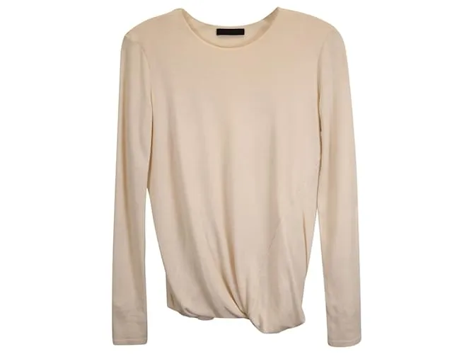 Jersey drapeado The Row en cachemir color marfil Blanco Crudo 
