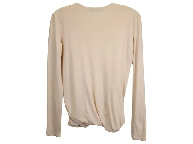 Jersey drapeado The Row en cachemir color marfil Blanco Crudo 