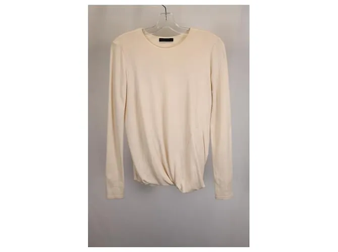 Jersey drapeado The Row en cachemir color marfil Blanco Crudo 