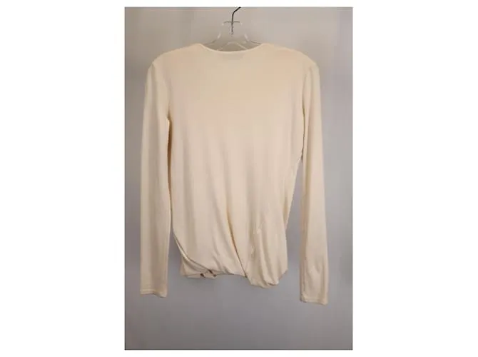 Jersey drapeado The Row en cachemir color marfil Blanco Crudo 
