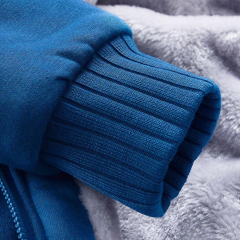 Jersey para hombres Sherpa termal forrado Chaquetas de jersey Entrenamiento de invierno Sudadera con capucha con cremallera comp