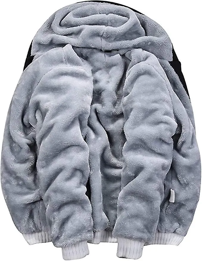Jersey para hombres Sherpa termal forrado Chaquetas de jersey Entrenamiento de invierno Sudadera con capucha con cremallera comp
