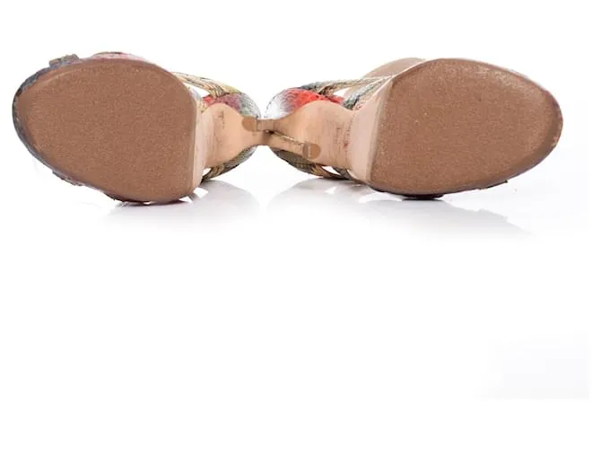 Jimmy Choo, Sandalias pitón multicolor. 
