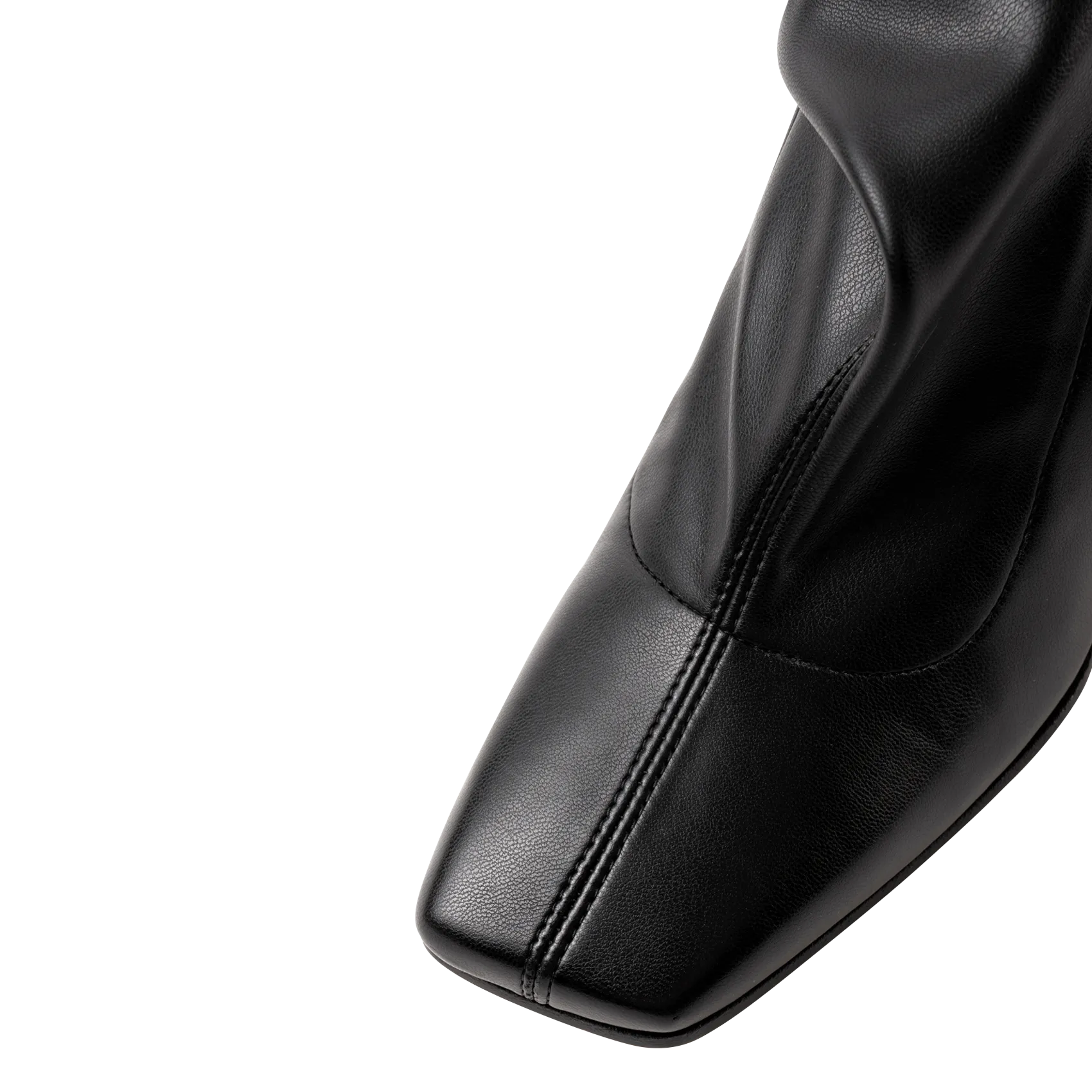 JIN  BOTAS ALTAS DE EFECTO CUERO EN NEGRO