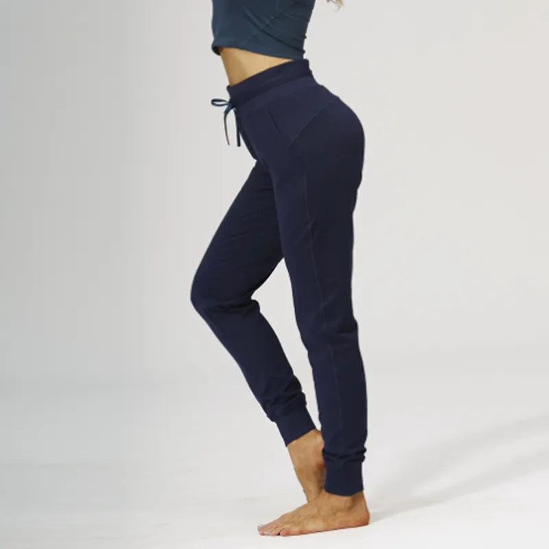 Joggers Classic Drawcord Pantalones de yoga fácil de ajuste con bolsillo de sudor de bolsillo para fitness bailando pantalones d
