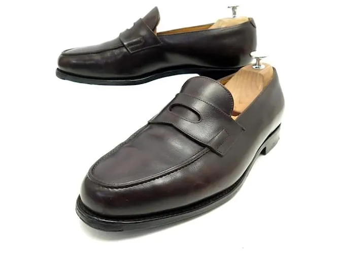 JOHN LOBB ZAPATOS MOCASINES LOPEZ 7.5mi 41.5 zapatos de cuero marrón Castaño 