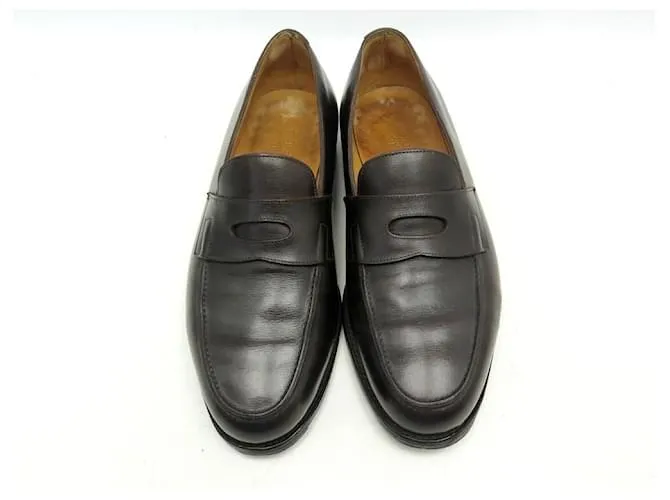 JOHN LOBB ZAPATOS MOCASINES LOPEZ 7.5mi 41.5 zapatos de cuero marrón Castaño 