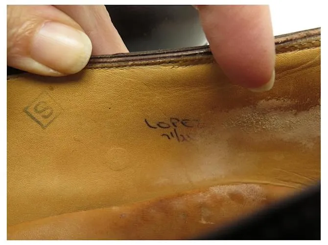 JOHN LOBB ZAPATOS MOCASINES LOPEZ 7.5mi 41.5 zapatos de cuero marrón Castaño 