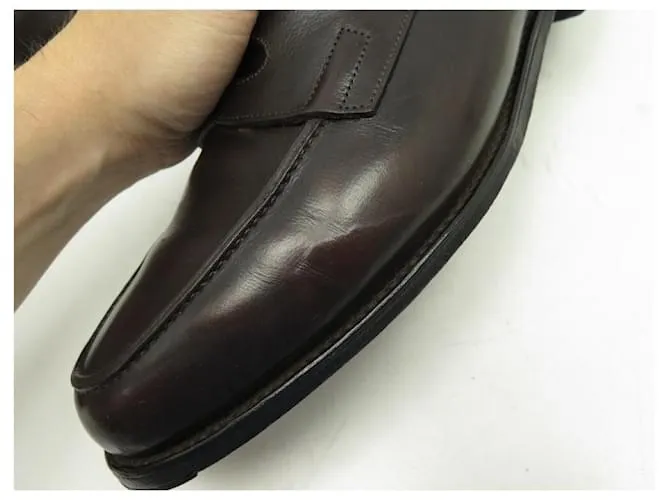 JOHN LOBB ZAPATOS MOCASINES LOPEZ 7.5mi 41.5 zapatos de cuero marrón Castaño 