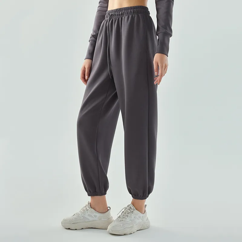 L661 Pantalones deportivos casuales sueltos de mujeres Pantalones de chándal de piernas ancho