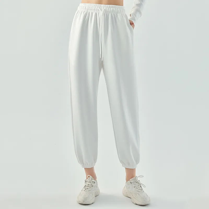 L661 Pantalones deportivos casuales sueltos de mujeres Pantalones de chándal de piernas ancho