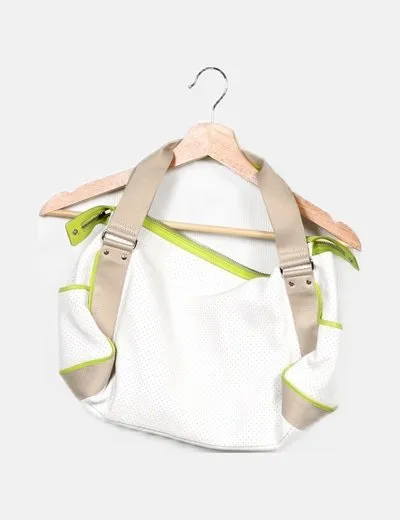 Lacoste Bolso bowling blanco perforado