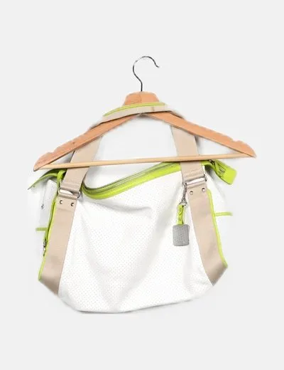 Lacoste Bolso bowling blanco perforado