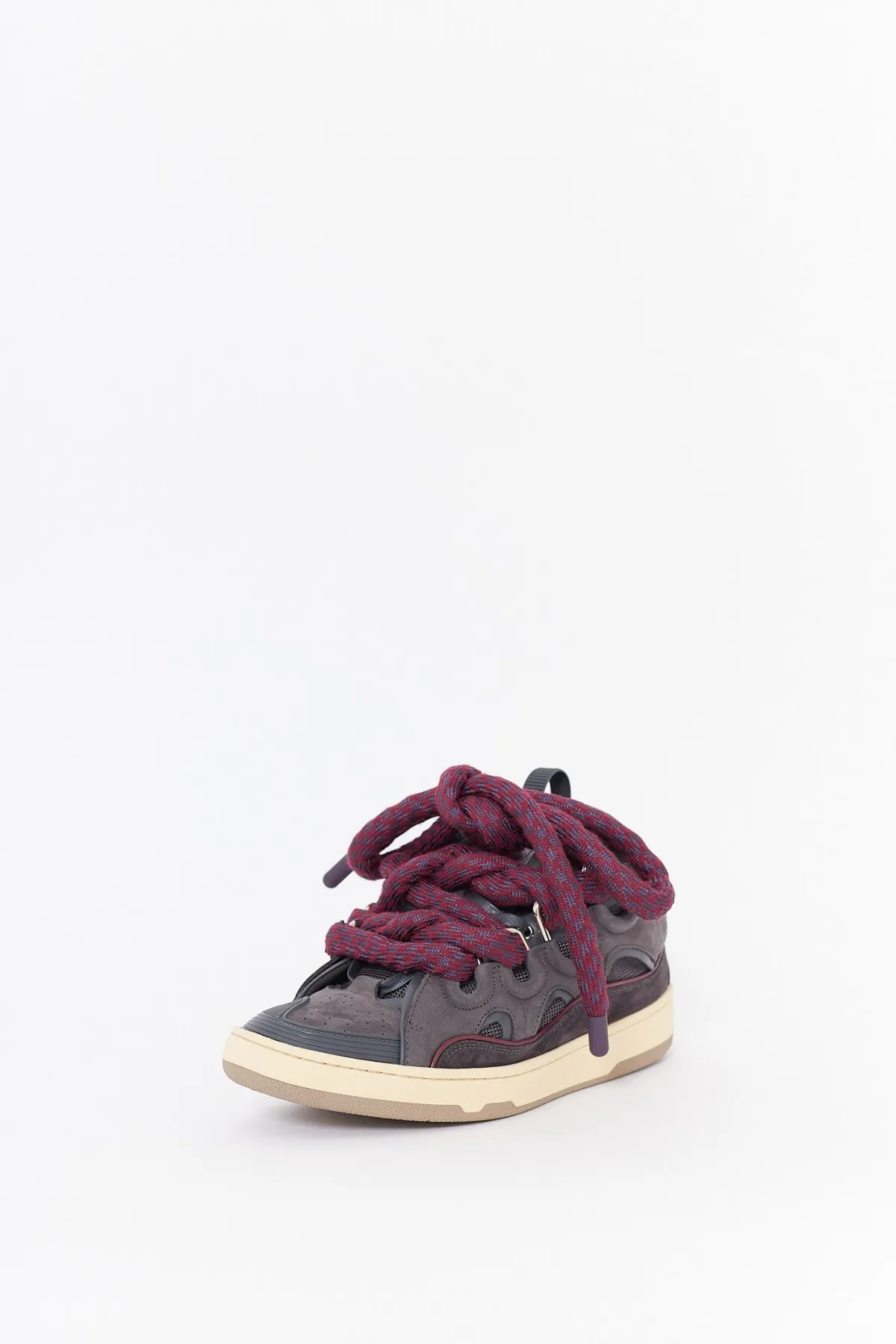 LANVIN SHARK GREY CURB SNEAKERS
