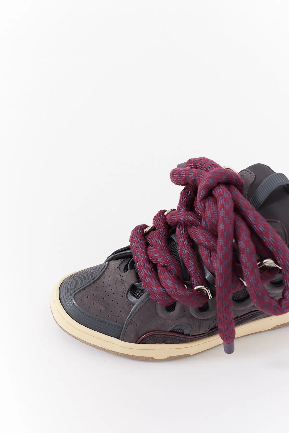 LANVIN SHARK GREY CURB SNEAKERS