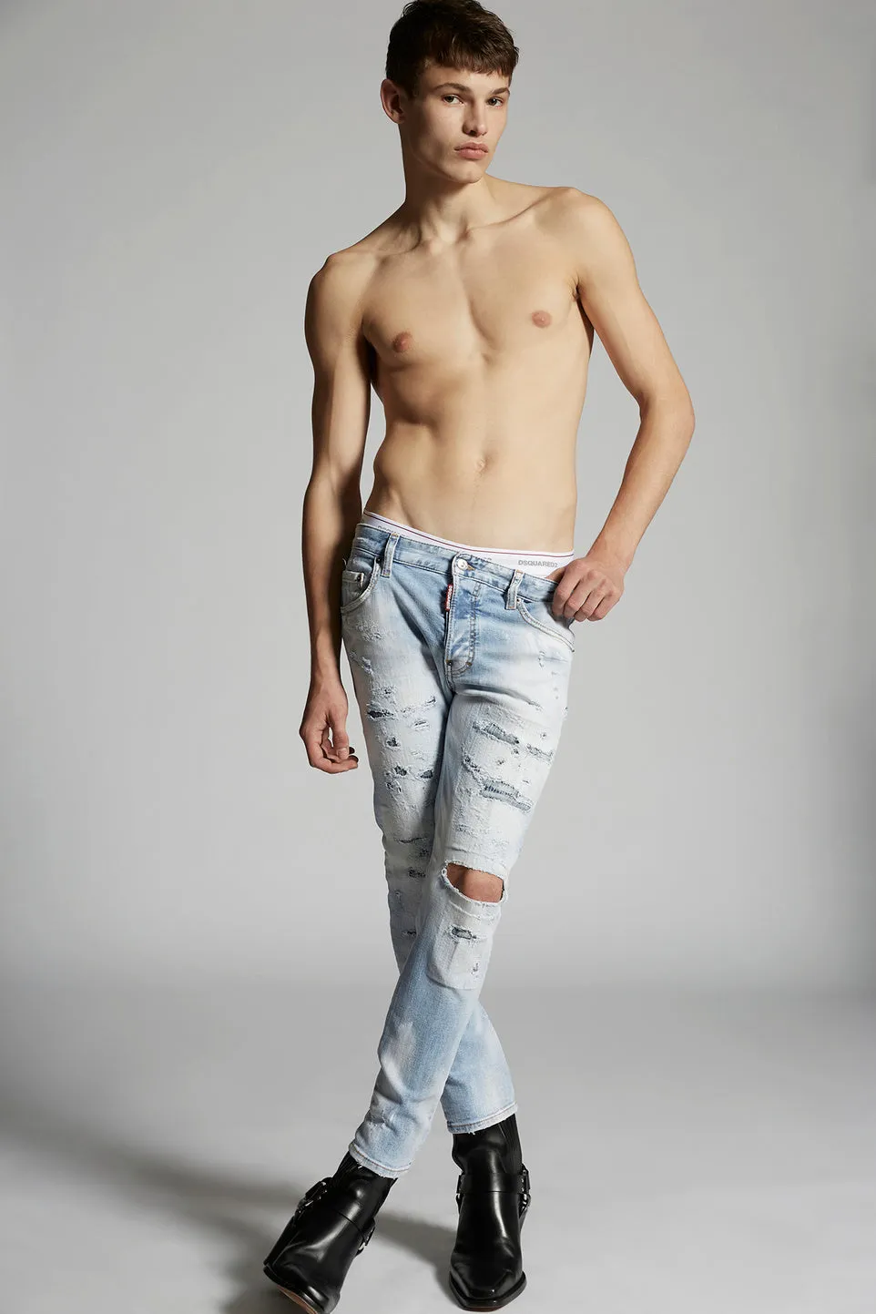 LIGHT PIRANA WASH SKATER JEANS