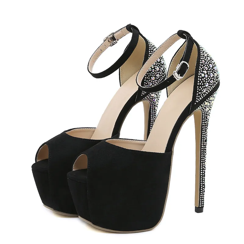 Liyke 2024 Nuevo fetiche de diamantes de dianos con sandalias de plataforma para mujeres sexy sandalias de verano sandalias