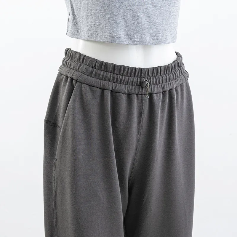 LL pantalones de yoga pantalones de chándal suaves de gran altura pantalones de pierna recta pesada