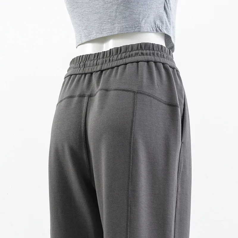 LL pantalones de yoga pantalones de chándal suaves de gran altura pantalones de pierna recta pesada