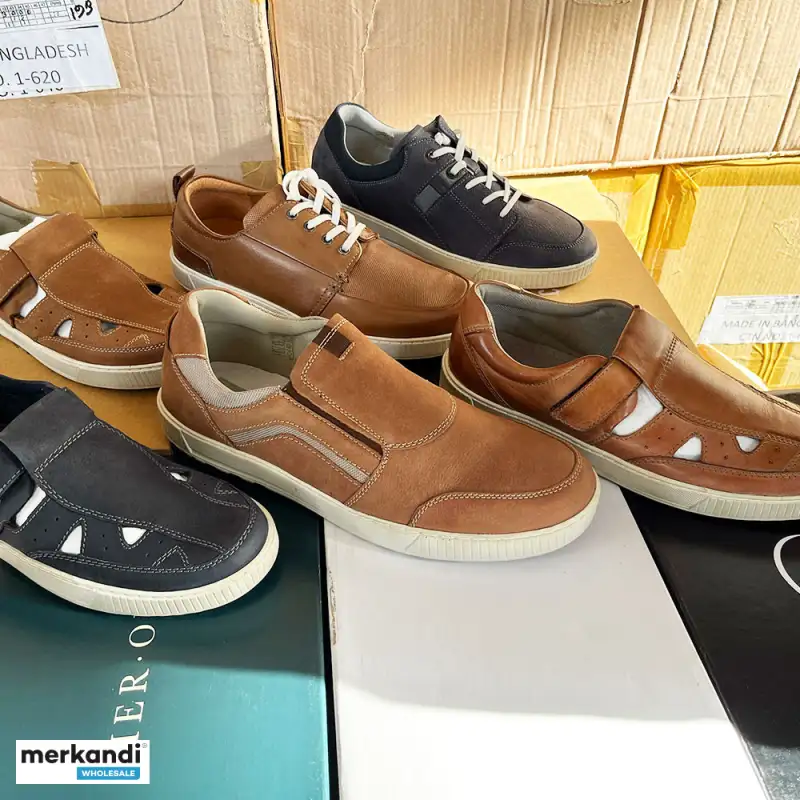LOTE MIXTO DE ZAPATOS DE CUERO PARA HOMBRE  TODO LISTO PARA ENVIAR  6200 PARES | LOTE MIXTO