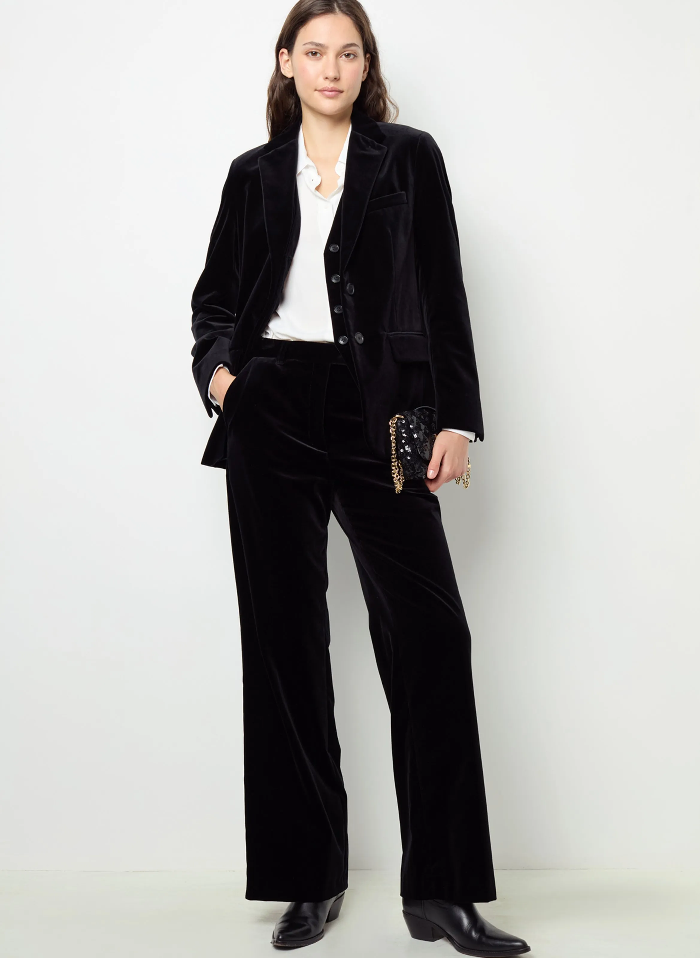 MAEVA  CHAQUETA DE TERCIOPELO DE MEZCLA DE ALGODóN EN NEGRO