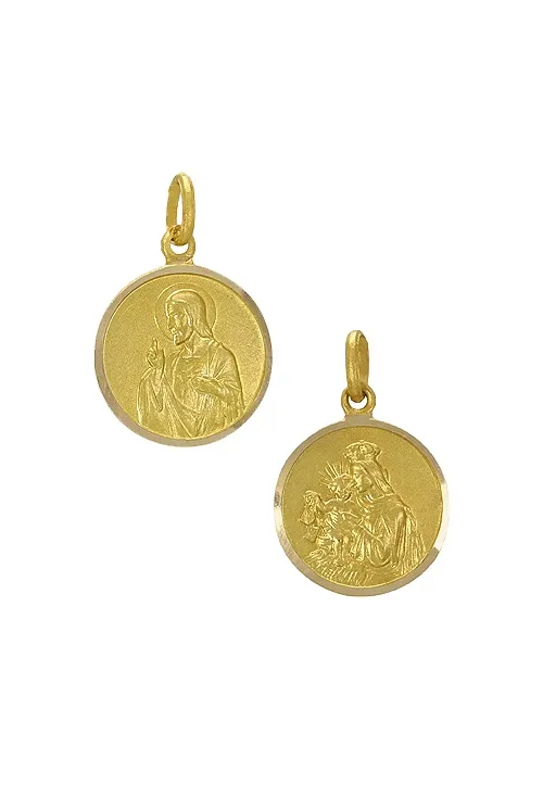 Medalla escapulario religioso de Sagrado Corazón y Nuestra Señora del Carmen 011_ESCB14