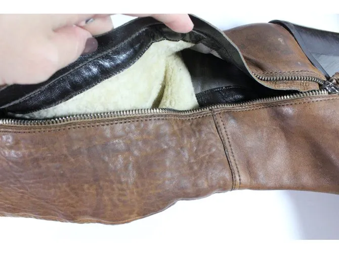 Miu Miu Botas altas altas Castaño 